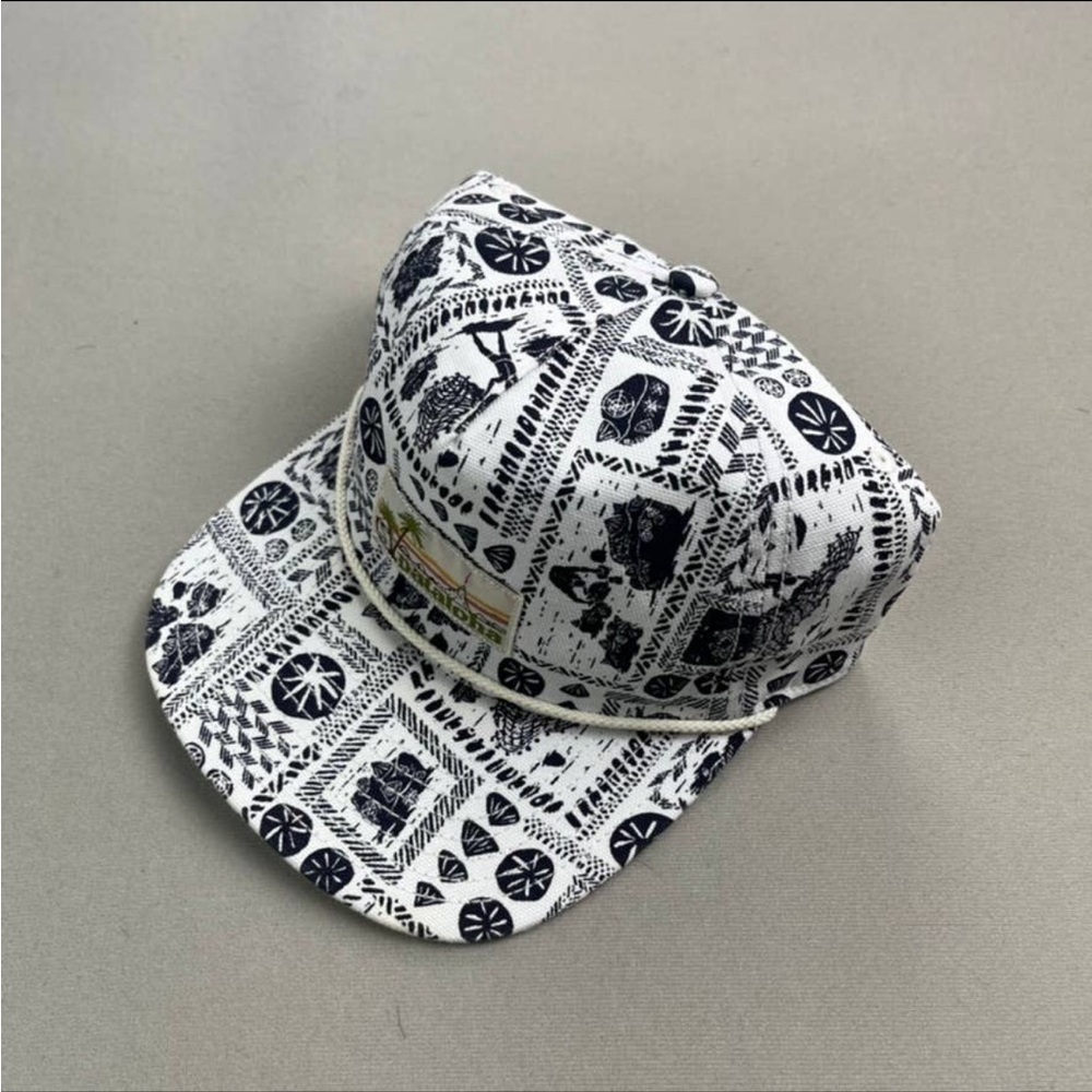 Patagonia Pataloha Hat Vintage Opihi Man Snapback White Blue Limited Hawaii Art